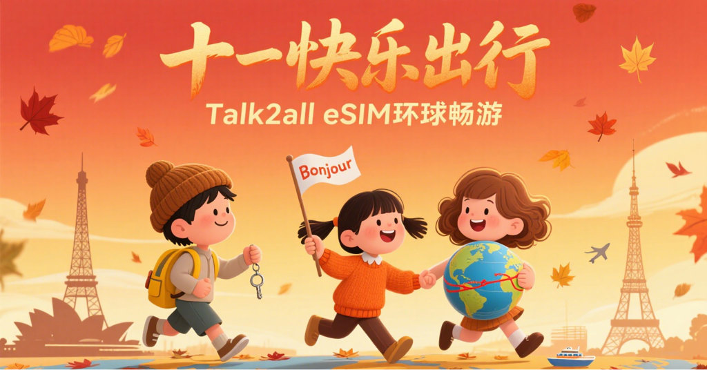 活动预告 | 双节同庆，Talk2all eSIM环球畅游，限时6折起！